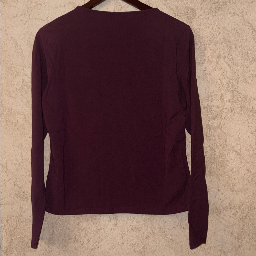 Express Burgundy Long Sleeve Square Neck Top - Picture 4 of 7